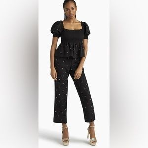 Hill House Jewel Jammie Set Black with Multi Jewels